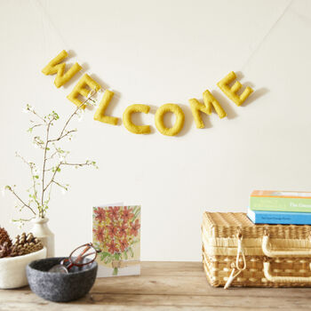 Fair Trade Letter Garland Welcome Eco Felt Decor 95cm, 7 of 9