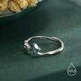 Sterling Silver Enamel Ivy Leaf Motif Ring, thumbnail 2 of 12