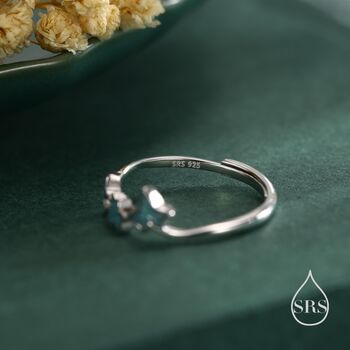 Sterling Silver Enamel Ivy Leaf Motif Ring, 2 of 12