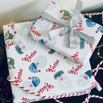 Santa Personalised Christmas Wrapping Paper, 7 of 11