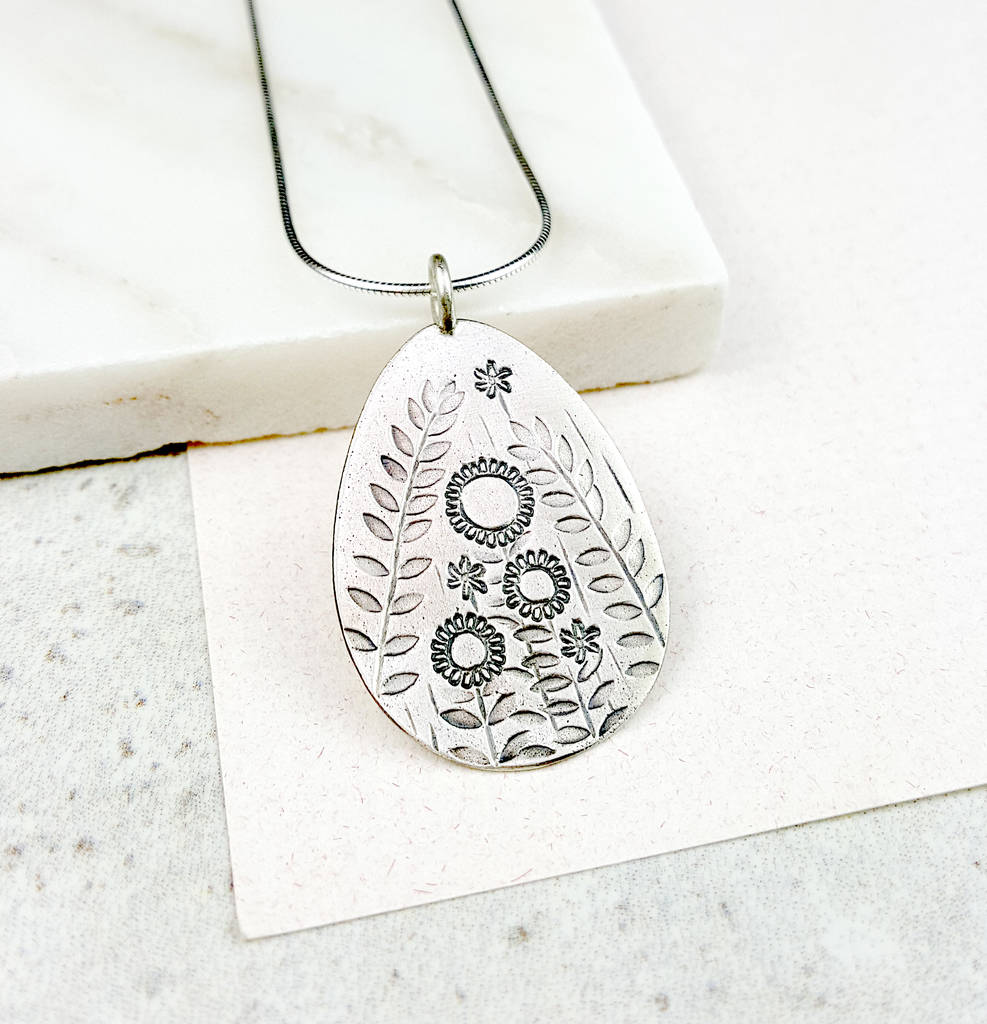 Summer Flowers Silver Pendant, 1 of 4