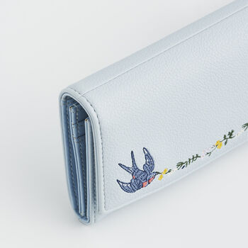 Swallow Embroidered Large Blue Purse, 8 of 8