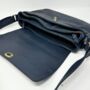 Multi Compartment Womens Leather Handbag Shoulder Bag In Navy Blue, thumbnail 7 of 8