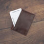 Men's Cardholder Wallet Italian Dark Brown Leather Flapover Rfid Protected Personalised, thumbnail 3 of 8