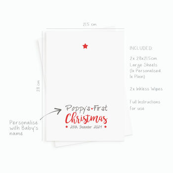 Personalised 'Baby's First Christmas' Inkless Print Kit, 4 of 5