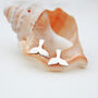 Whale Tail Silver Stud Earrings, thumbnail 1 of 9