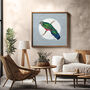Prince Massena's Trogon Moon Art Print – Vintage Japandi Style – Range Of Colours, thumbnail 1 of 5