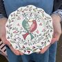 Scalloped Plates With Love Bird Design, thumbnail 1 of 2