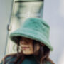 Sage Green Fluffy Bucket Hat, thumbnail 2 of 6