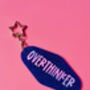 The 'Overthinker' Sparkly Motel Keyring / Relatable Gift For Her / Birthday Gift Or Stocking Filler, thumbnail 1 of 7