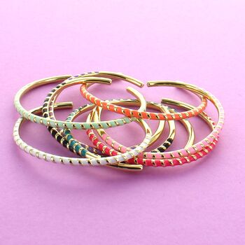 Enamel Coloured Twisted Bangles, 2 of 11