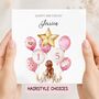 Birthday Girl Balloon Card, Any Age Pink Balloons Card For Daughter, Granddaughter, thumbnail 1 of 4