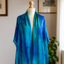 100% Mulberry Silk Scarf, Turquoise And Peacock Blue, thumbnail 2 of 10