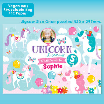 Personalised Unicorn Dreams Birthday Jigsaw Puzzle, 3 of 10