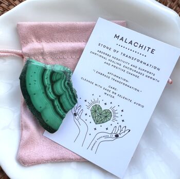 Malachite Rough Crystal – Polished Slices – Gift Bag, 3 of 8