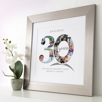 Personalised Pearl Wedding Anniversary Collage, 8 of 11