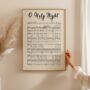 Vintage Music Sheet Poster O Holy Night Carol Lyrics, thumbnail 1 of 8