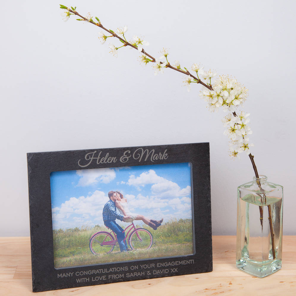 Personalised Slate Engagement Photo Frames By British and Bespoke ...
