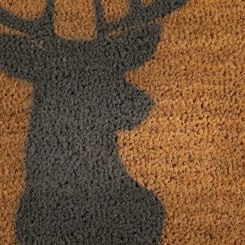 Country Home Stag Head Grey Print Doormat, 2 of 2