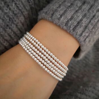 Sterling Silver Beaded Stacking Bracelets, 8 of 9