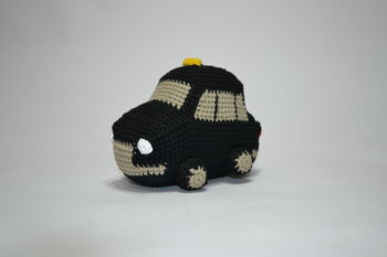 London Cab Knitted Toy In Pink And Black, 2 of 7