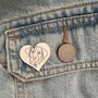 Custom Pet Portrait Enamel Pin, Engraved Line Art, thumbnail 3 of 7