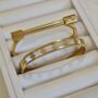 Screw Cuff Bangle Gold, thumbnail 3 of 5