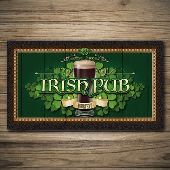 Personalised Bar Runner And Coasters Irish Pub, 2 of 8