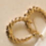 18 K Gold Heart Hoop Earrings, thumbnail 7 of 10