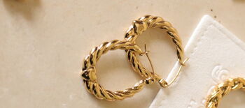 18 K Gold Heart Hoop Earrings, 7 of 10
