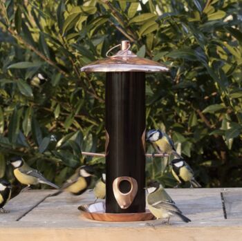 Copper And Black Metal Bird Feeder, 2 of 4