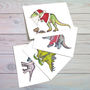 Dinosaur Christmas Cards, thumbnail 1 of 5
