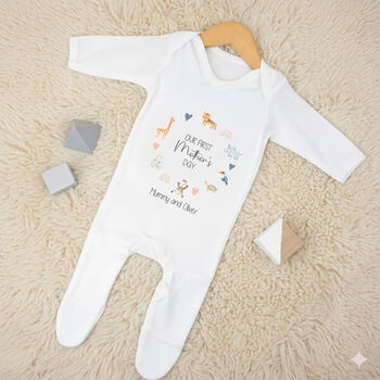 Personalised Our First Mother's Day Bodysuit / Babygrow Animals, 3 of 6