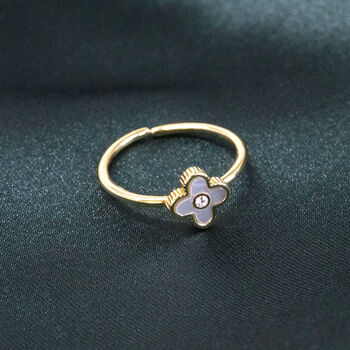 Mother Of Pearl Adjustable Flower Ring, 2 of 6