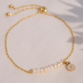 Delicate Anja Pearl Slider Personalised Bracelet, 3 of 8