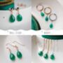 Green Onyx Hoop Earrings, thumbnail 3 of 12