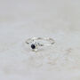 Sterling Silver Large Flower Birthstone Stacking Ring, thumbnail 1 of 3