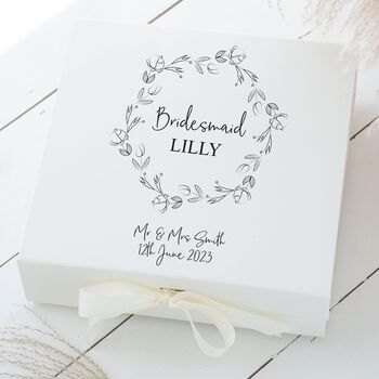 Personalised Wedding Bridesmaid Box – Choose Your Colour, 3 of 4