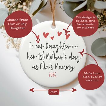 Daughters First Mother's Day Ceramic Keepsake, 2 of 3