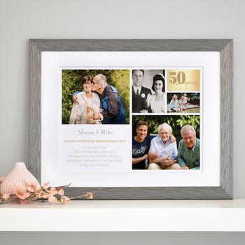 Personalised Golden Wedding Anniversary Collage Art, 2 of 10