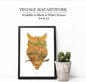 Personalised Owl Map Print, 5 of 5