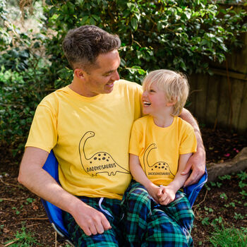 Personalised Daddy Dad And Child Matching Pyjamas Dinosaur, 2 of 9