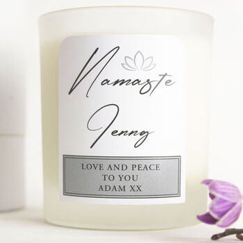 Namaste Personalised Soy Wax Scented Candle, 3 of 10