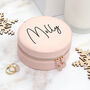 Personalised Blush Pink Round Jewellery Case, thumbnail 6 of 6