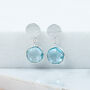Salina Silver And Blue Topaz Gemstone Earrings, thumbnail 1 of 4
