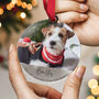 Dog Memorial Ornament Personalised Photo Christmas Bauble, thumbnail 1 of 8
