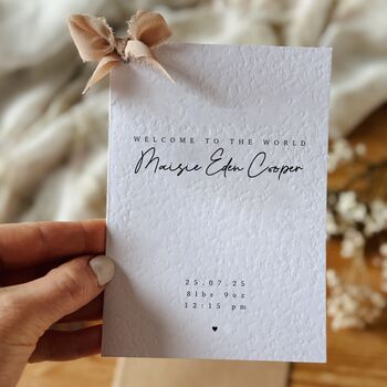 Personalised New Baby Card, New Baby Girl Card Gift, Cards For Newborn, 3 of 4