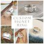 Custom Engraved Square Silver Signet Ring, thumbnail 1 of 12