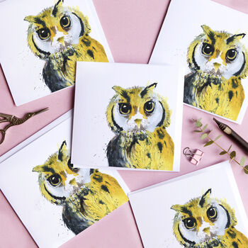 Inky Owl Blank Greeting Card, 3 of 5