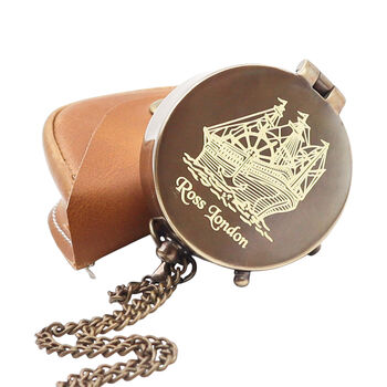 Rose London Compass With Wooden Box Or Leather Case, 4 of 9